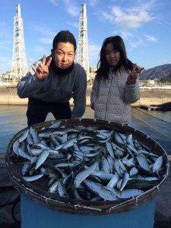 マリーナシティ海釣り公園　サビキでコノシロ・イワシ大漁