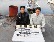 黒島の筏　良型チヌの釣果