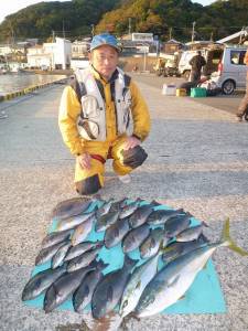 沖一文字内向きでグレ・イサギ・マアジの釣果…