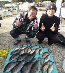 沖一文字＆ヒラバエ　カゴ釣りでグレ・イサギ、胴突きでカワハギ