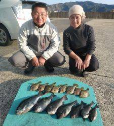 沖一文字＆ヒラバエ　カゴ釣りでグレ・イサギ、胴突きでカワハギ