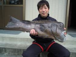 湯浅の地磯　ハリス2号でカンダイ80cm！…