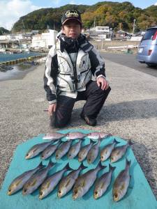 神谷沖一文字　カゴ釣りでイサギ15尾