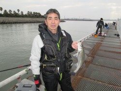 尼崎市立魚つり公園 　エビ撒き釣りでハネ52cm&チヌ42cm