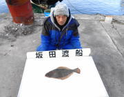 黒島の筏　のませ釣りでヒラメ45cm