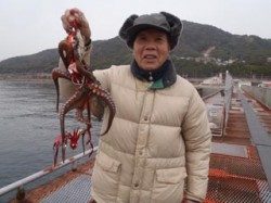 神戸市立須磨海づり公園 テンヤでタコの釣果