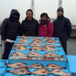 マリーナシティ海洋釣り堀　グループでマダイ29尾の好釣果