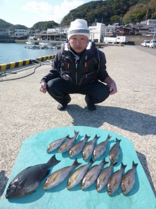 沖一文字内向きのカゴ釣りでイサギ・グレ