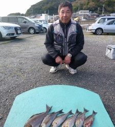 神谷沖一文字　カゴ釣りでイサギ6尾