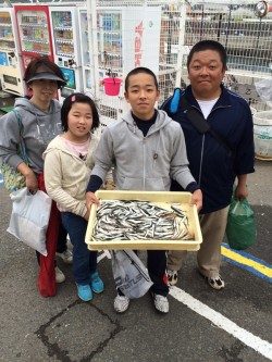マリーナシティ海釣り公園　サビキで小イワシ・小サバ