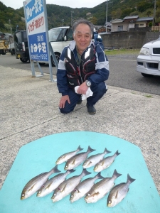 沖一文字外向きでマダイ52ｃｍ！