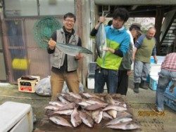 田井の釣堀　マダイとメジロの釣果