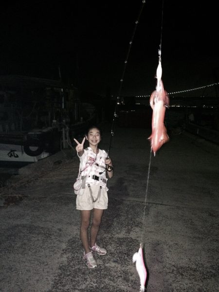長女初エギング