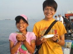 尼崎市立魚つり公園　サビキ好調！良型サバも