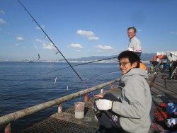 尼崎市立魚つり公園　今日も朝からイワシは好調！