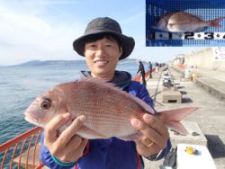 平磯海釣り公園　ウキ釣りでマダイ39cm