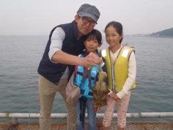 須磨海釣り公園　エギングでアオリイカ400g