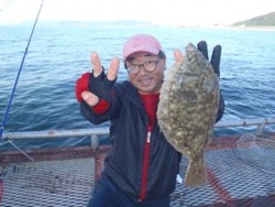 須磨海釣り公園　投げ釣りでカレイ34cm