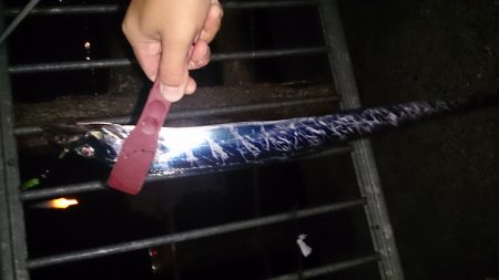 大津川尻高場にてウキ釣りで太刀魚3本get