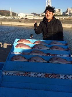和歌山マリーナシティ海洋釣り堀　マダイ9尾