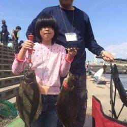 海洋釣り堀でヒラメ