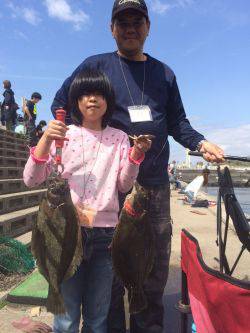 海洋釣り堀でヒラメ