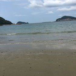 砂浜でキス釣り