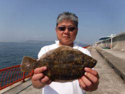 神戸市立平磯海づり公園　投げ釣りでカレイ
