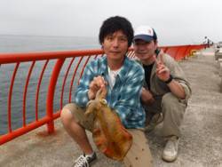 神戸市立平磯海づり公園　エギングでアオリイカ