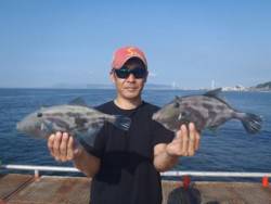 神戸市立須磨海づり公園 ウマヅラハギ33&34cm！！