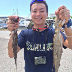 初船上タコ釣り
