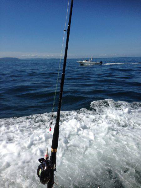 初船上タコ釣り