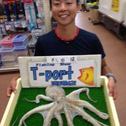 初船上タコ釣り