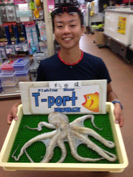 初船上タコ釣り