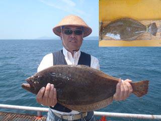 神戸市立須磨海づり公園　ヒラメ　記録賞！