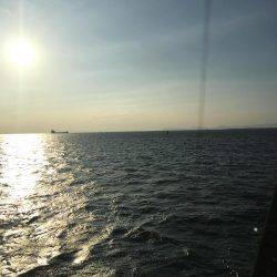 台風後の南港新波止