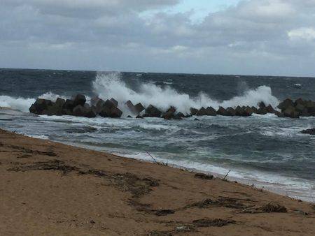 台風並みの暴風の中…