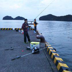 大潟岸壁テンヤでタチウオ