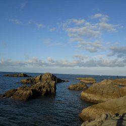 強風の中、磯でアオリイカのヤエン釣り