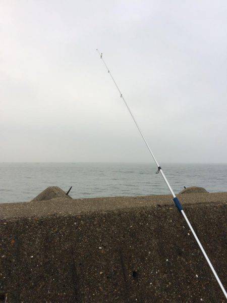 播磨新島で投げ釣り
