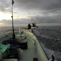 印南の伝馬船にて