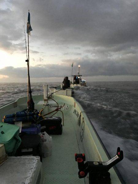 印南の伝馬船にて