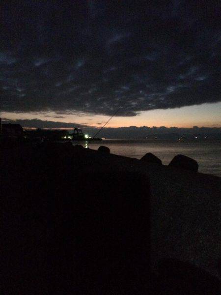 播磨新島で投げ釣り