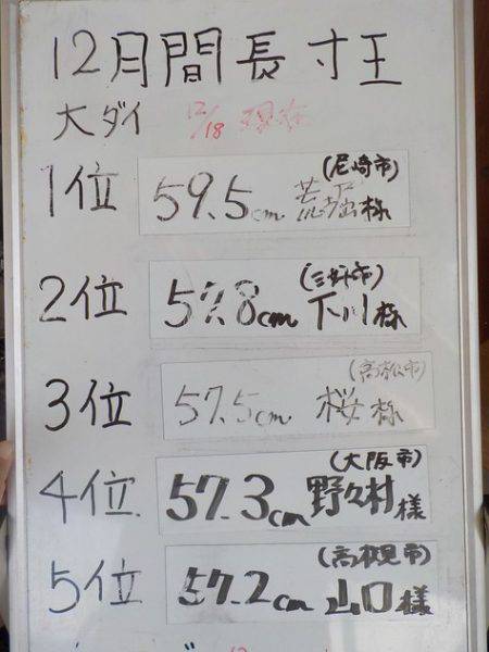 淡路じゃのひれフィッシングパーク 釣果