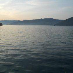 梅雨晴れ、磯でアオリイカのヤエン釣り