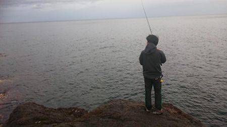 雨のなかフィッシュオン