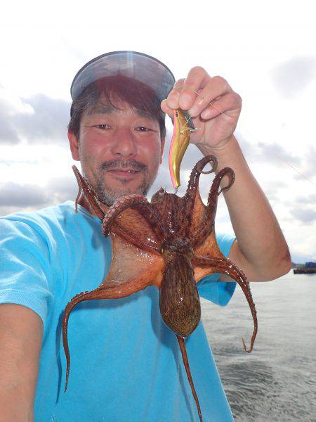 沖堤防でタコエギング！