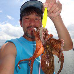 沖堤防でタコエギング！