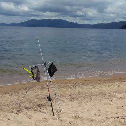 栗田海水浴場でキス釣り