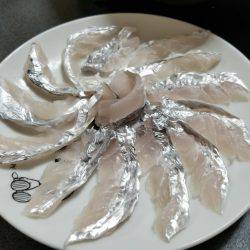 仕事帰りに台風到着前にワインド太刀魚